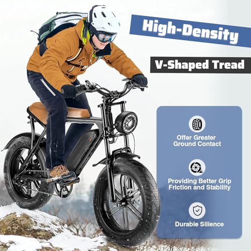 16-Inch Fat Tire for E-Bike Mountain Snow Bike Heavy Duty Off-Road Tire - Black