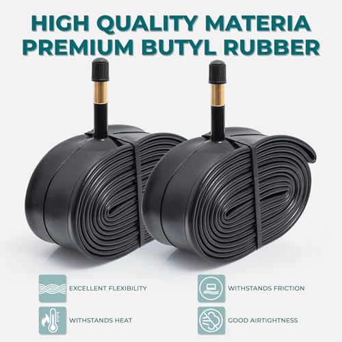 27.5 Inch Bicycle Tubes with Schrader Valve - Pack of 2 for Mountain, City & Cruiser Bikes
