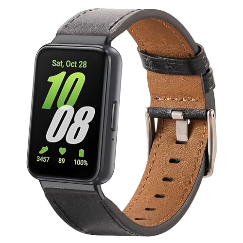 Leather Watch Bands for Samsung Galaxy Fit 3 - Adjustable Breathable Strap