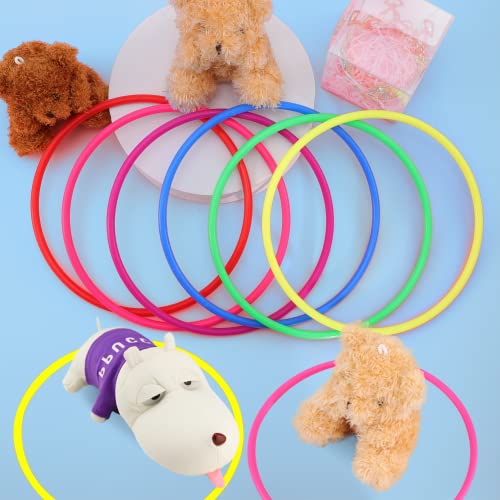 Plastic Toss Rings Set for Ring Toss Games - 7 Inch, Multicolor, 24 Pack
