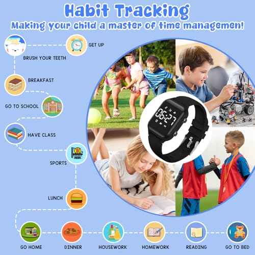 Kids Digital Watches for Boys Girls, Sports Watch with Fitness Tracker, Pedometer, Alarm Clocks, Stopwatch, No App Needed Waterproof Kids Watch, Gift for Teens Student Girls Boys Ages 5-14