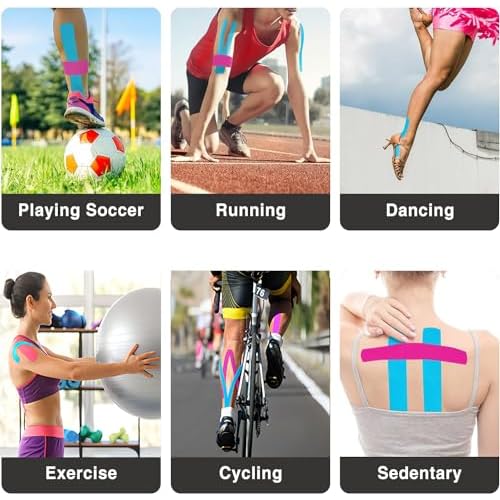 Kinesiology Tape Precut-85 Strips | Elastic Cotton Athletic Tape for Joints Support & Muscle Pain Relief-2inch x 10inch| Hypoallergenic & Waterproof K Tape for Ankle Knees Running Any Activity(7Color)