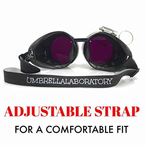Steampunk Victorian Style Goggles with Compass Design & Ocular Loupe, Rave Glasses