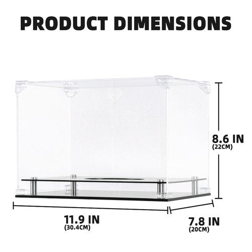 UV Protection Football Display Case Holder Stand Holder All Sides Clear Showcase (Rectangular)