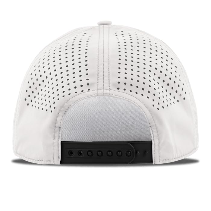 American Flag 5 Panel Hat for Men - Curved Brim Baseball Cap - White/Black