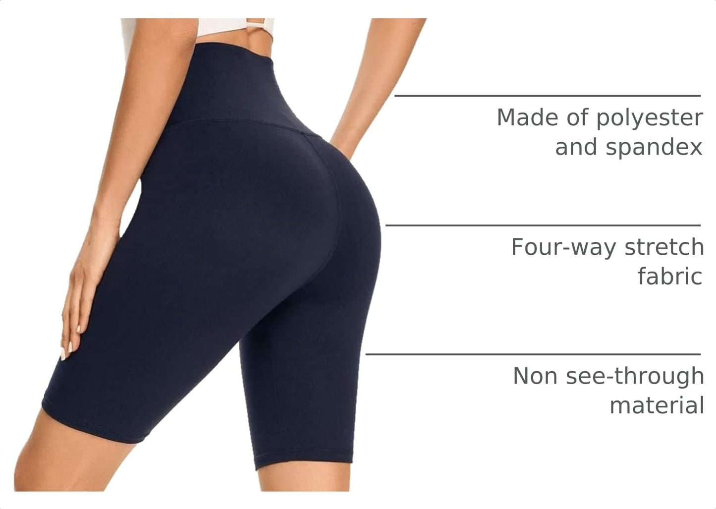 GAYHAY High Waisted Biker Shorts for Women - 8"/5"/3" Soft Black Spandex Shorts for Workout Volleyball Yoga Dance