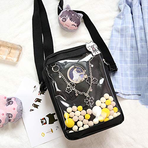 DIY Transparent Ita Bag Crossbody Anime Pins Bag Shoulder Messenger - Red
