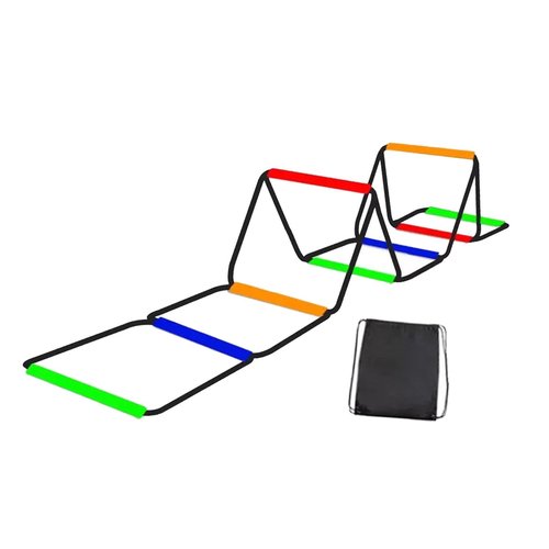 Menolana Agility Ladder Speed Ladder Foldable Workout Rugby Multifunction Home Gym Agility Training Equipment Fitness Feet Training, 8 Grids with Bag
