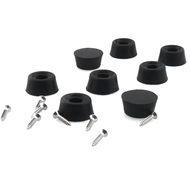 Billiard Cue Tail Covers 8pcs 27x13mm Rubber Protective Sleeve with Screws