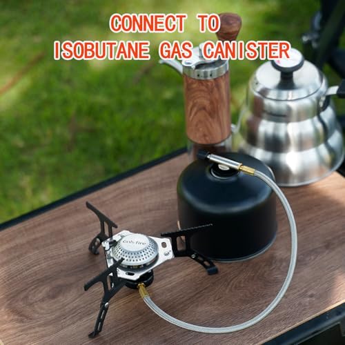 Black Portable Camping Gas Stove 3500W with Piezo Ignition & Carry Bag