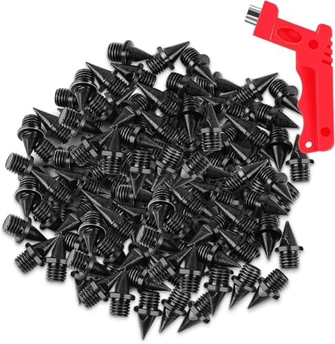 VOCOOL 100 pcs 1/4 Inch Stainless Steel Track and Cross Country Spikes - Black