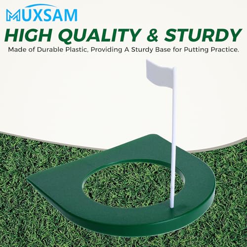 Golf Putting Cup with Flag 2Pcs Set - Indoor & Outdoor Practice Holes for Kids & Adults