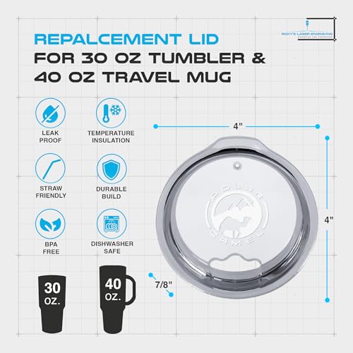 30 oz Replacement Lid for Polar Camel Tumblers - 1-Pack Spill-Proof Durable Fit