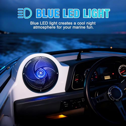 Black Waterproof Marine Speakers 5.25-Inch, 160W 2-Way Outdoor Boat Audio Set