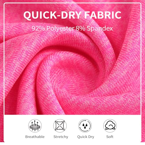 Girls Active Quick Dry Tank Top Pack for Kids - 7-8 Years, Light Blue, Red, Pink & Purple