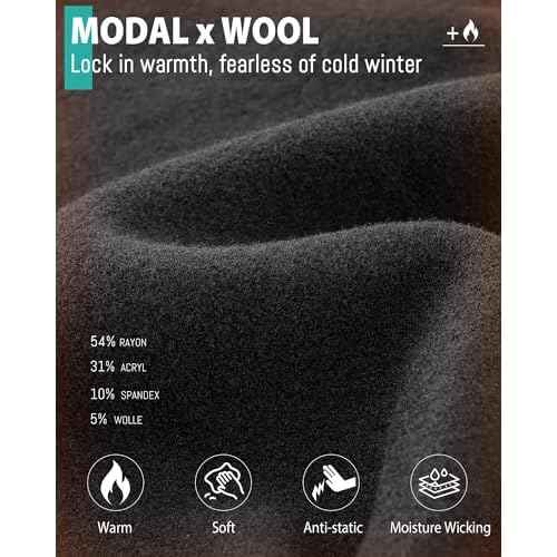 Balaclava Ski Mask for Men & Women, Modal Wool Blend Soft Windproof Face Mask Thermal Winter Full Face Cover for Cold Weather