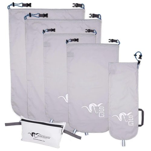 Stone Glacier Game Bag Kit, Large, 70 D Nylon Ripstop, Drawstring Closure, Duraflex Buckle, Stone Grey (70065-SG-L)