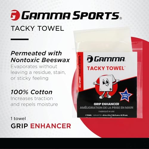 New Tacky Towel for Tennis & Pickleball - Non-Toxic Grip Enhancer, Anti-Slip Control, 8x5 Inch