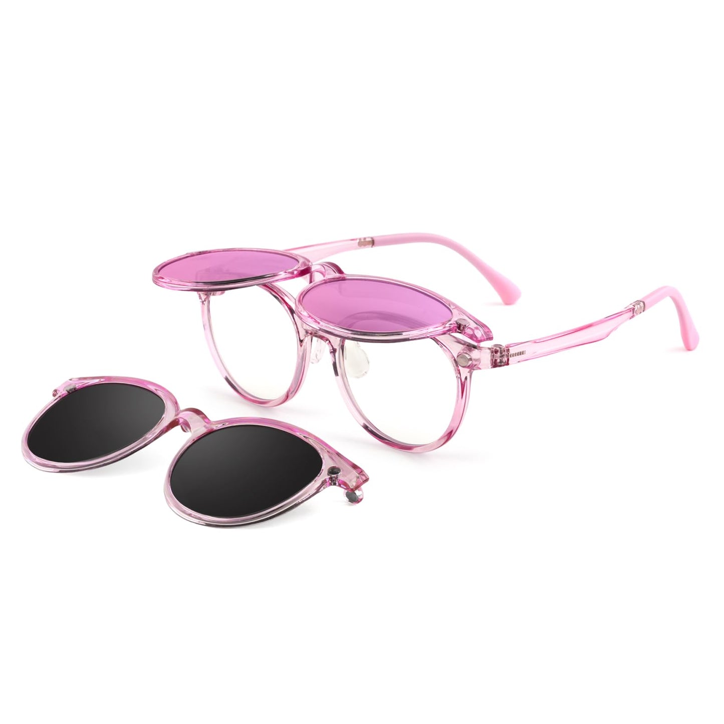 EYEBUDDY Kids Sunglasses for Boys Girls, Toddler Polarized Sunglasses for Age 3-12, Clip-on UV Protection Children Sun Glasses