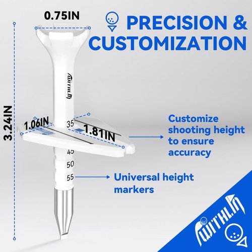 prowithlin Golf Tees Plastic, Unbreakable Long Golf Tees 3 1/4 with Height Markers & Visual Guides, Come with Cleaning Feature Golf Accessories for Men, Stylish Blue and White Design Golf Gifts, 3PCS