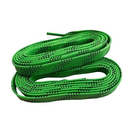 84-Inch Waxed Hockey Skate Laces - Green, Secure & Waterproof