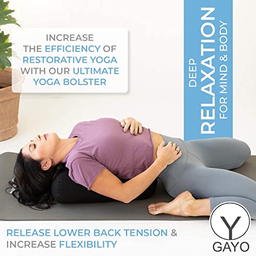 Travel Yoga Bolster Cushion Set with Washable Cover & Carry Bag - 18x11x6.5 in