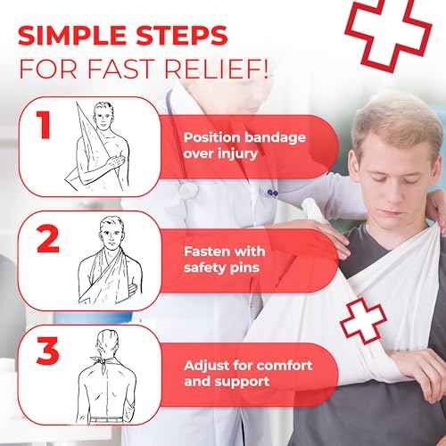 Triangular Bandage, 40" x 40" x 56", 100% Cotton, Individually Wrapped with 2 Safety Pins Per Bandage, Multi-Purpose Sling & Dressing for First Aid Kits ? 24 Pack