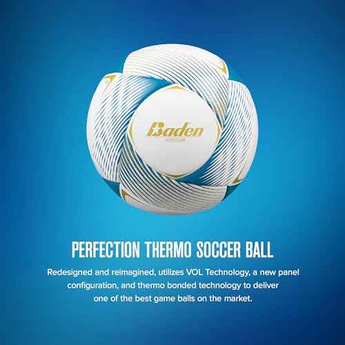 Baden Perfection Thermo Soccer Ball, Official Size 5 Seamless Thermal-Bonded, NFHS Approved