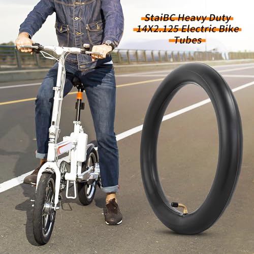 14 Inch Inner Tube for Electric Bike and Scooter - 2 Pack with Angled Valve Stem