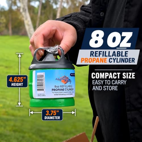 Refillable 1/2LB Propane Tanks for Small Lamps, Lanterns & Camp Stoves – 2 Pack