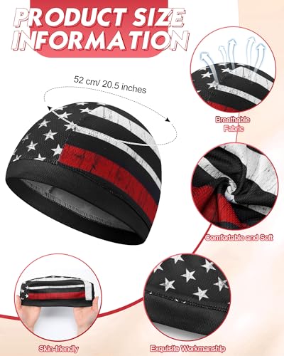 9 Pcs Cooling Skull Cap Liner for Men - Sweat-Wicking Cycling Headwear with Multicolor National Flag Variation