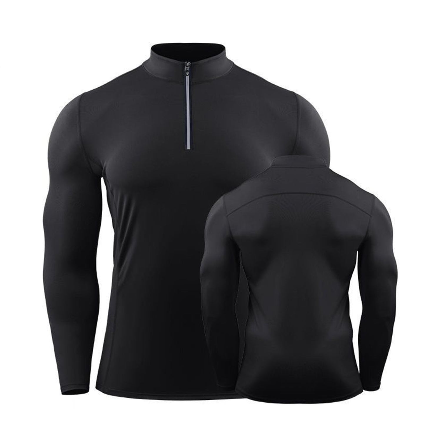 txxeoss Quarter Zip Workout Pullover Men Long Sleeve Compression Tee Mock Neck 1/4 Zip Mens Althletic Sport Baselayer