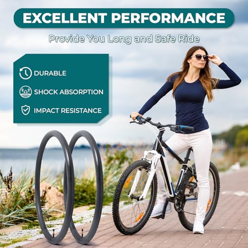 27.5 Inch Bicycle Tubes with Schrader Valve - Pack of 2 for Mountain, City & Cruiser Bikes
