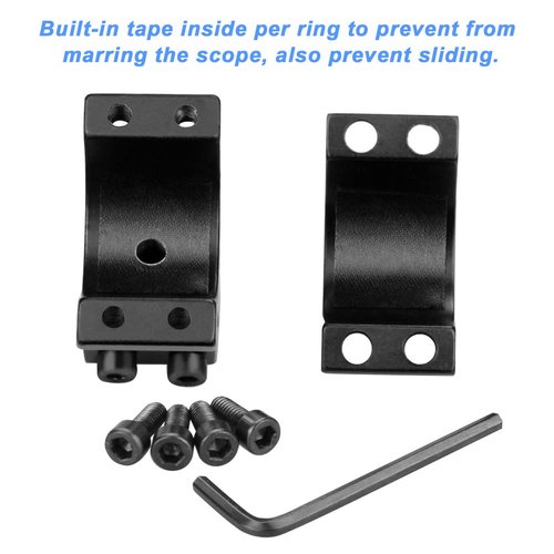 Modkin 1 Inch Dovetail Scope Rings, High Profile Scope Mount for 11 mm Dovetail Rails -2 Pieces (One has Stop pin)