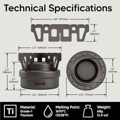 Ultralight Titanium Alcohol Camping Stove for Backpacking and Outdoor Cooking