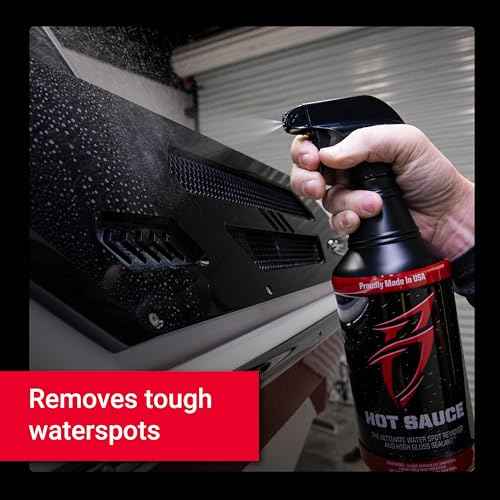 Boat Bling Hot Sauce Premium Hard Water Spot Remover w/High-Gloss Wax Sealants, 32 oz.