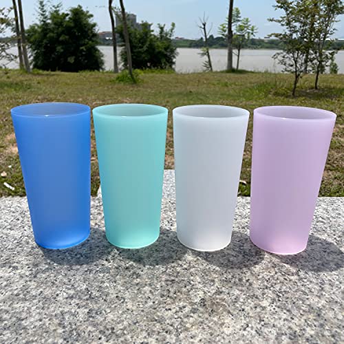 AOYITE 26 oz Reusable Plastic Cups Set of 8 - Pastel Tone
