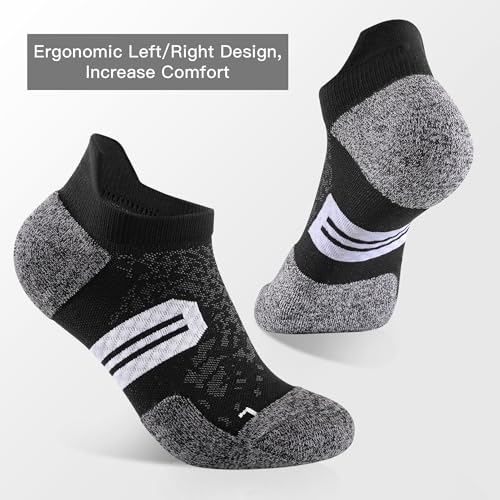 Women's Ankle Compression Socks with Arch Support - Athletic Low Cut Running Socks - 5 Pairs