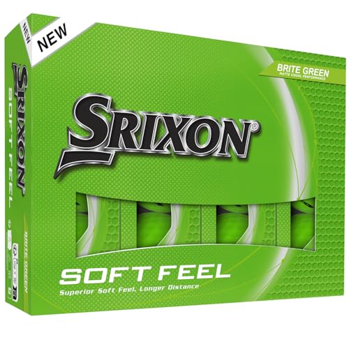 Srixon Soft Feel Golf Balls - Brite Green 14 Pack - Responsive, Long Distance, Low Compression