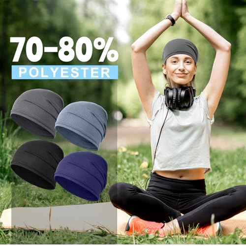 JenPen Cooling Skull Cap for Men Women, Breathable Quick Dry Helmet Liner Sweat Wicking Biker Cap for Running Cycling Sports
