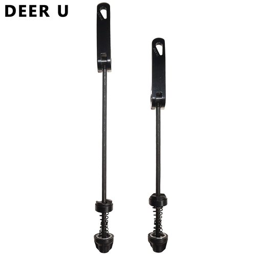 DEER U Road Mountain Bicycle MTB Wheel Hub Front and Rear Skewers Quick Release Clip Bolt Lever Axle QR 145/180 mm, a Pair (Black)