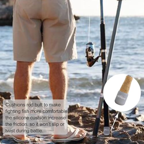 Large Silicone Fishing Rod Butt Cushion 1.38in End Cap for 1.18-1.34in Rods - 8 Colors