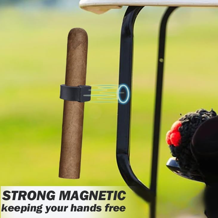 2 Pack Magnetic Holder for Golf Cart, Portable Holder Clip with Adjustable Design, Golf Cart Accessories, Fits 38 to 60 Ring Gauge, Perfect for Golfing, Fishing, Grilling