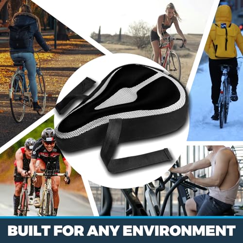 Roam Seat Cushion Cover - Black Gel Pad for Mountain, Exercise & Road Bikes