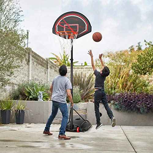 Yaheetech Kids Basketball Hoop Basketball Goals Outdoor Basket Ball Hoop for Kids 7-9ft Height Adjustable Basketball Court with 32'' Backboard for Youth