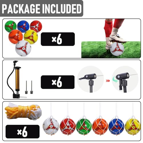 Youlina Size 5 Soccer Balls Pack with Pump & Mesh Bags - Bulk Sports Equipment for Donations