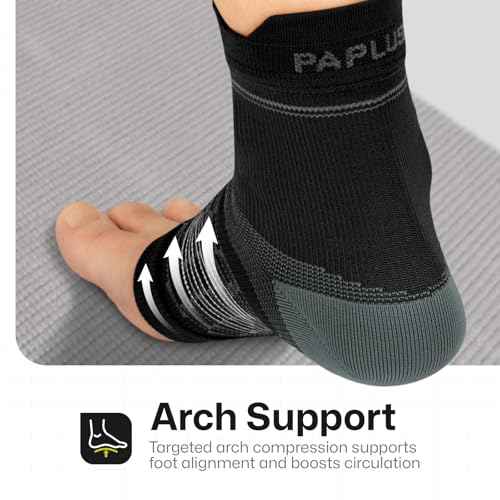 PAPLUS 3 Pairs Plantar Fasciitis Socks Women & Men - Ankle Compression Sleeve for Sprained Ankle, Heel Spur & Arch Support - Foot Brace for Achilles Tendonitis Relief, Arthritis Pain