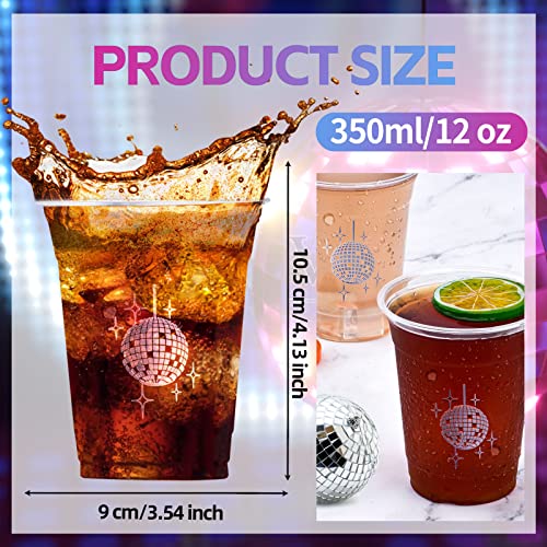 100 Pack Disco Ball Plastic Cups 12 oz Disposable Drinkware for Party and Wedding