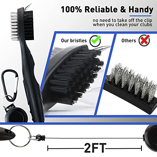 5-in-1 Golf Accessories Kit: 3 Microfiber Towels, Club Brush & Divot Tool