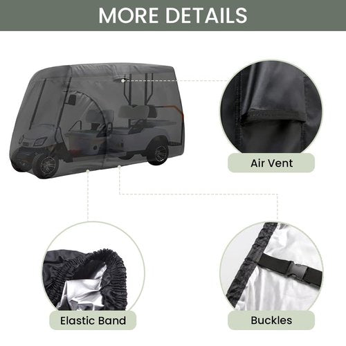Joymo Golf Cart Cover 6/8 Passenger，95"-156" Golf Club Car Rain Covers 4 Passenger，Waterproof EZ GO Golf Cart Accessories,Outdoor Seat Covers Evolution Protective Cover（156" L x 55" W x 79" H）